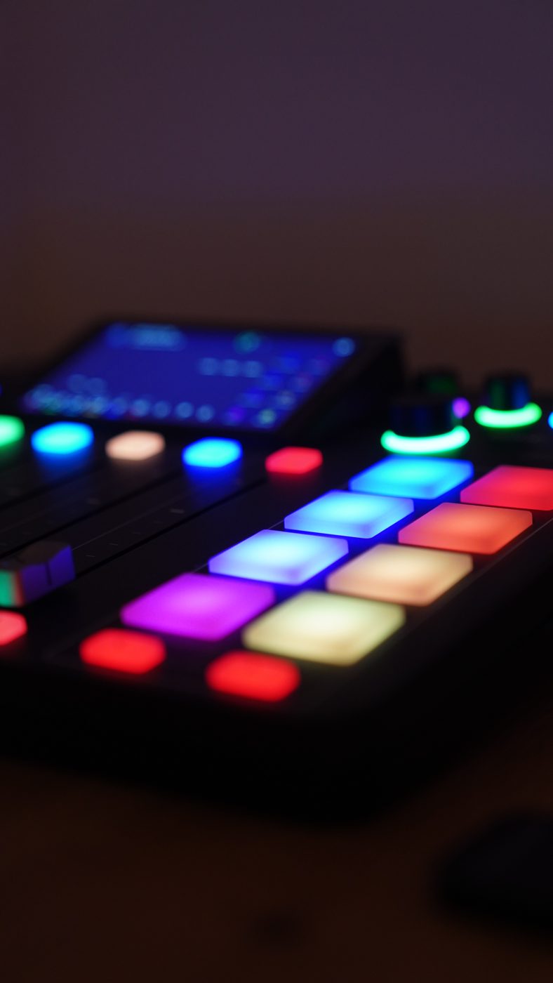 Console de mixage aux pads colores